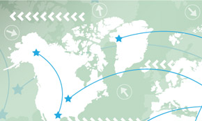 Worldmap business card vector